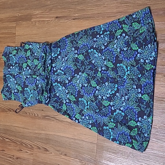 Talbots Blue and Green Floral Dress - Picture 3 of 12